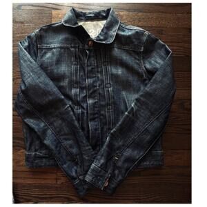 Vintage Earnest Sewn Men Premium Denim Jacket Size 3 Large Made in USA